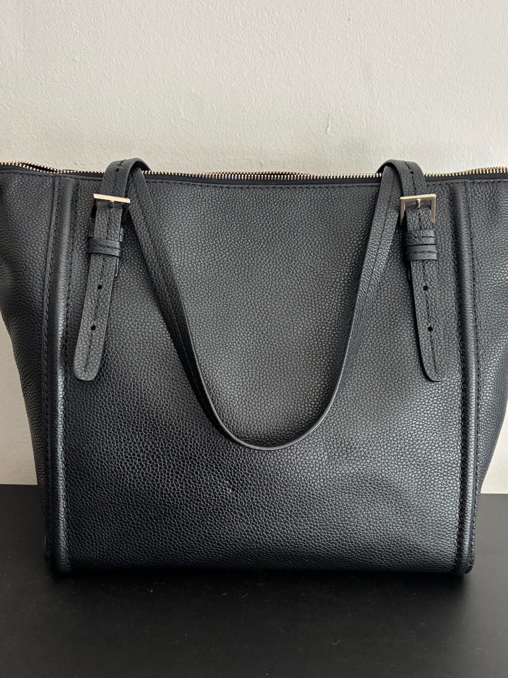 kate spade Black Pebbled Leather Tote with Tassel Detail - Picture 3 of 7